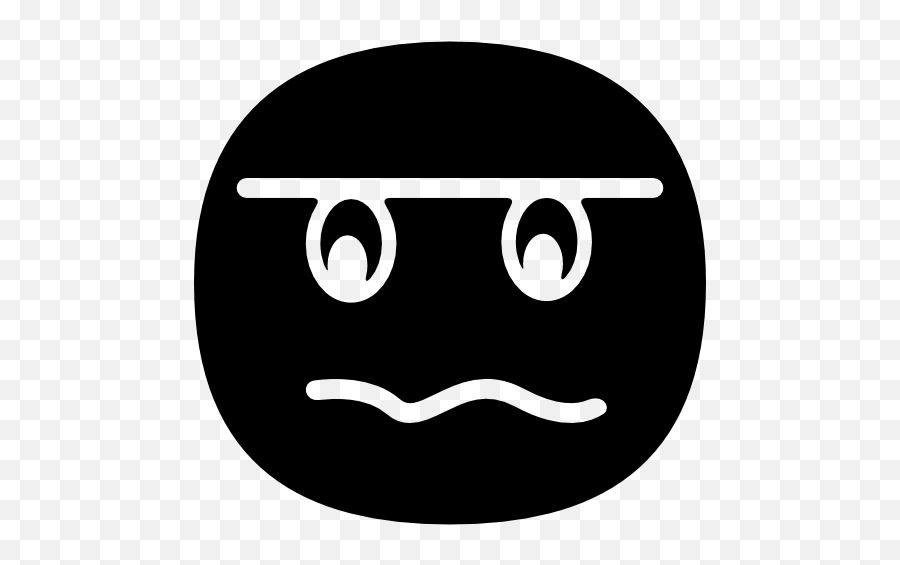 Worried Face Silhouette With White Details Icons - T Shirt Icon Circle Emoji,Nail Biting Emoji