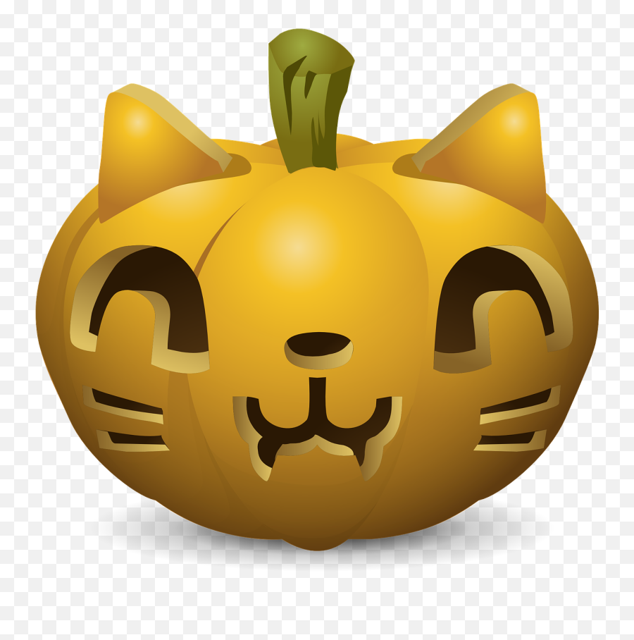 Pumpkins Carved Cats Faces Wildcat - Cat Face Pumpkin Emoji,Pumpkin Emoticon