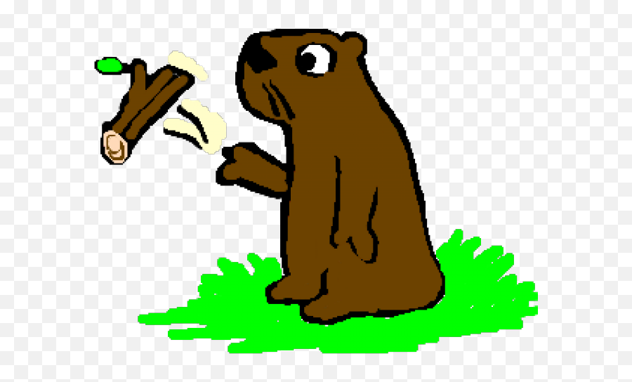Groundhog Clipart Woodchuck - Woodchuck Chucking Wood Gif Emoji,Groundhog Emoji