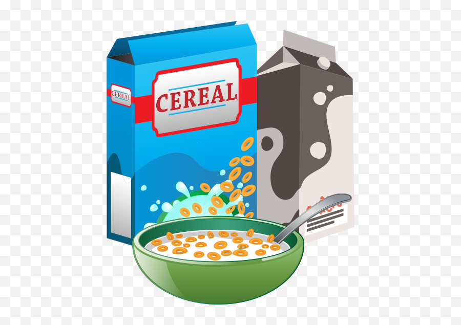 Cereal Clipart Transparent - Cereal And Milk Clipart Emoji,Cereal Emoji