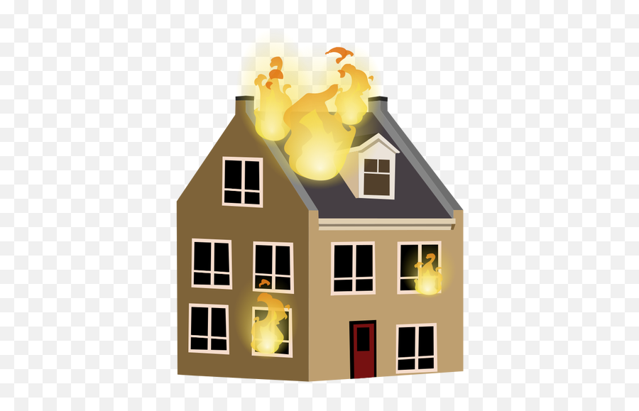 House - House On Fire Clipart Png Emoji,Fire Truck Emoji
