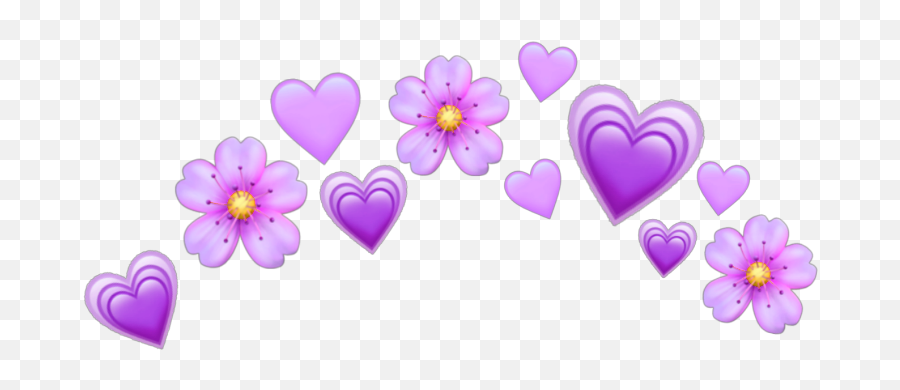 Purple Heart Emoji Transparent Background - Transparent Heart Crown Png,Purple Emojis