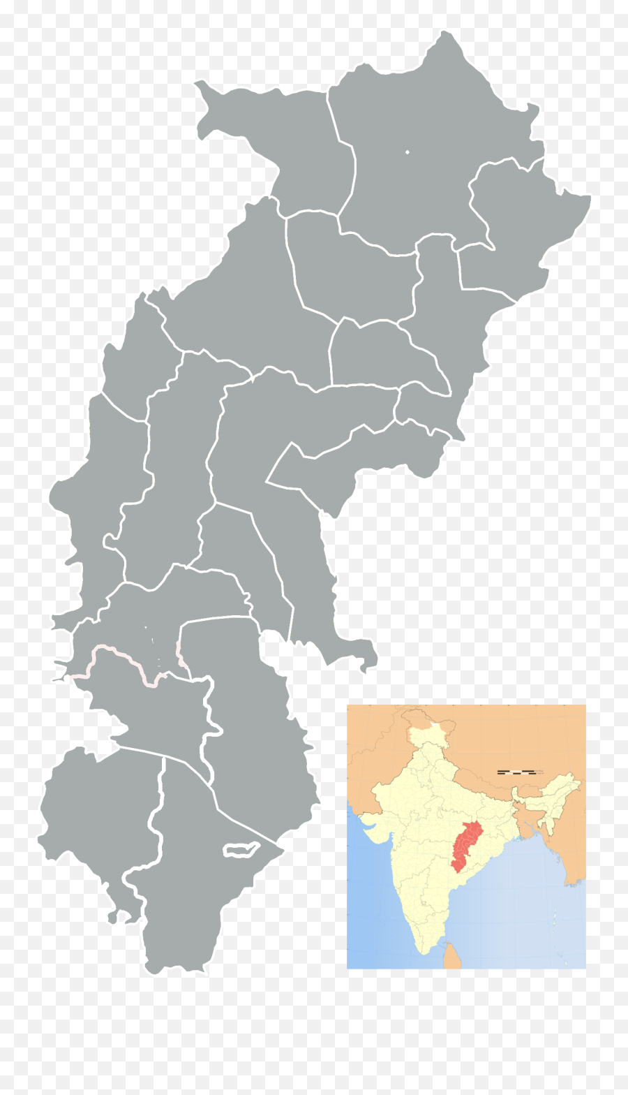 Chhatisgarh Districts Map - Map Of India Emoji,Lightning Emoji
