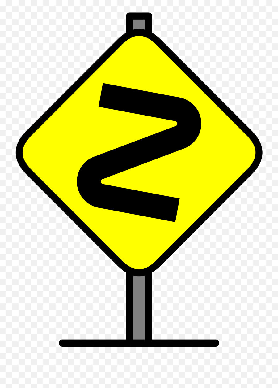 Open - Dangerous Bend Sign Clipart Full Size Clipart Dangerous Bend Symbol Emoji,High Voltage Emoji