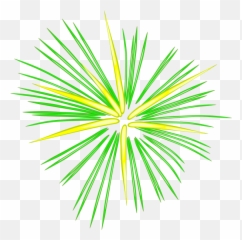 Green Fireworks Vector Image - And Yellow Emoji