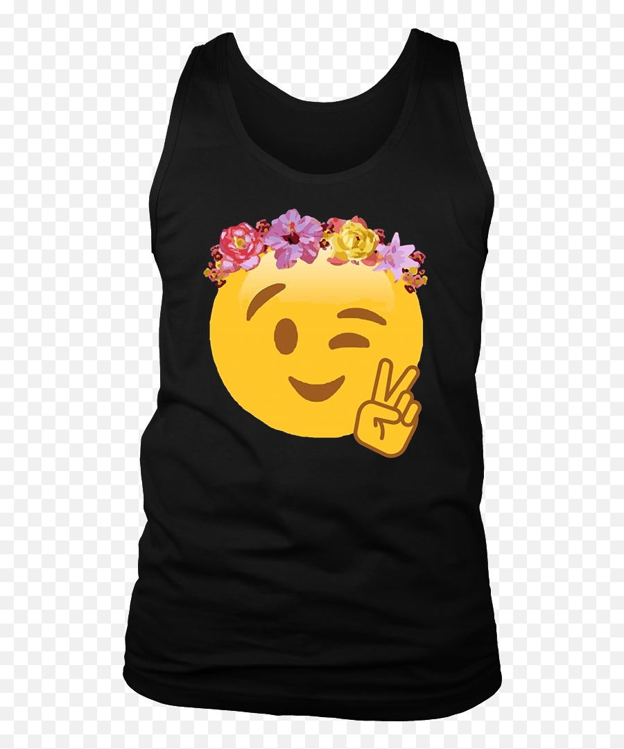 Download Peace Emoji Laughing Flower Crown T - Emoji,Emoji Peace Sign