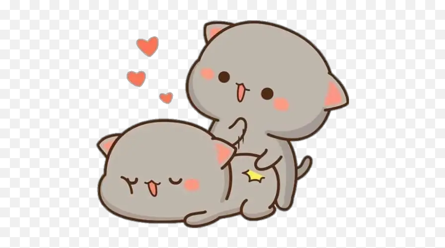Kittens Jacayl Calaamadaha Dhejiska Ah Ee Loogu Talagalay - Mochi Mochi Peach Cat Emoji,Emoji De Enamorado