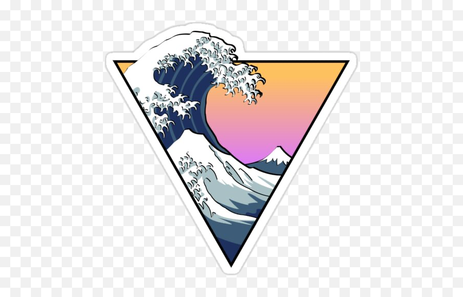 Waves Wave Sunset Sunrise Sticker - Aesthetic The Great Wave Emoji,Waves Emoji