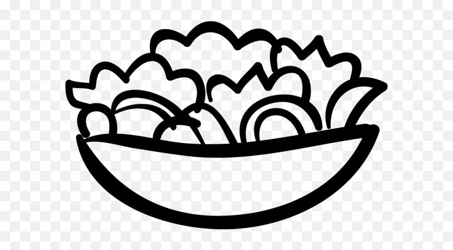 Salad Clipart Icon - Clipart Black And White A Bowl Of Salad Salad Cartoon Emoji,Lettuce Emoji