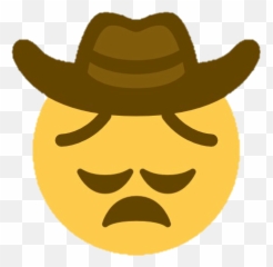 Pensivecowboy Cowboy Emoji Sticker - Sad Discord
