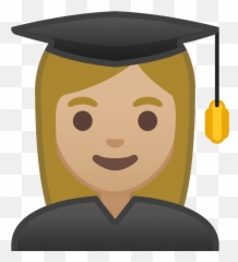 Woman Student Emoji Clipart - Student Emoji,Education Emoji