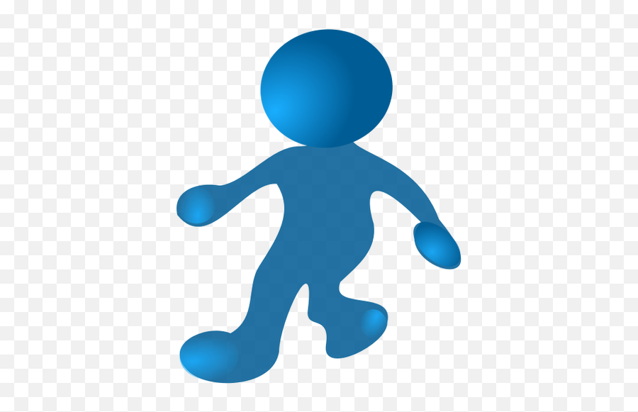 Personaje Azul Caminando Dibujo Vectorial - Cartoon Image Of Person Emoji,Walking Emoji