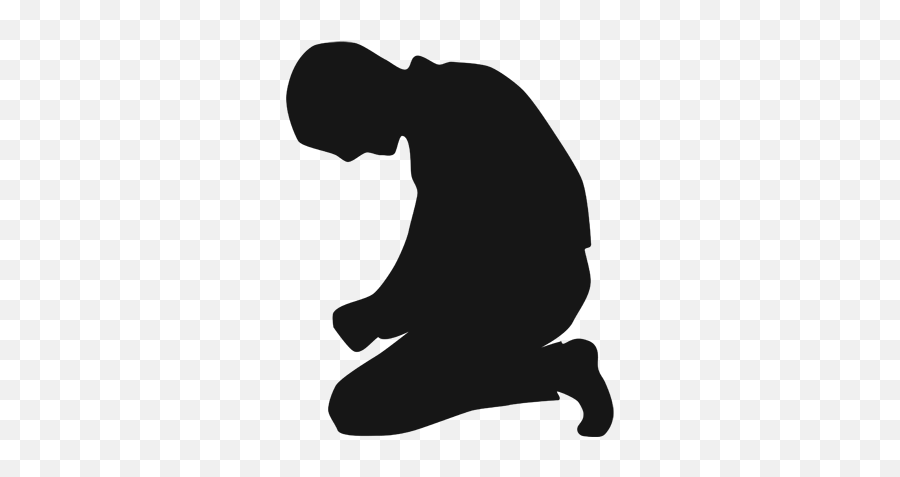 Kneeling Depressed Man Clipart Person - Silhouette Of Person Kneeling Emoji,Kneeling Emoji