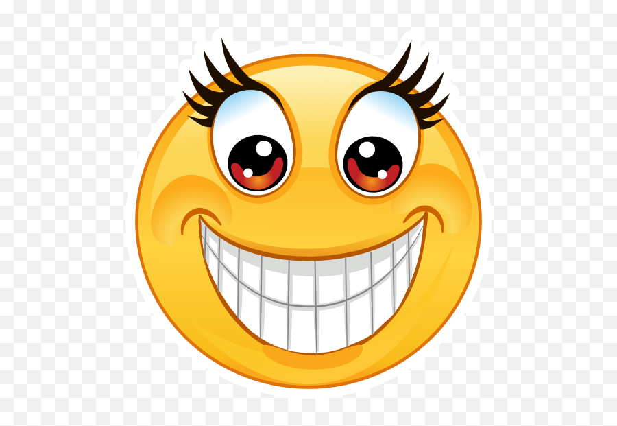 Crazy Big Smile Emoji Sticker - Big Smile Emoji,Crazy Emoji