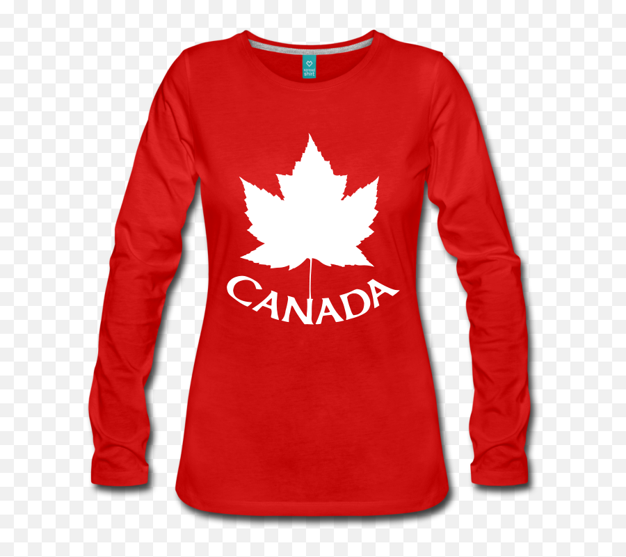 Canada Souvenir Womenu0027s Premium Long Sleeve T - Shirt Long Canada T Shirt For Women Emoji,Canadian Flag Emoji