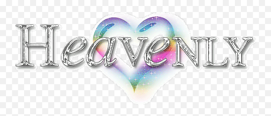 Heaven Heavenly Heart Love Cute Kawaii Silver Word Lett - Graphic Design Emoji,Emoji Heaven And Hell