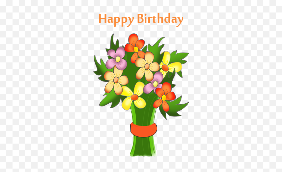 Clipart Birthday Flowers - Clipart Happy Birthday Flowers Emoji,Flower Emoticons