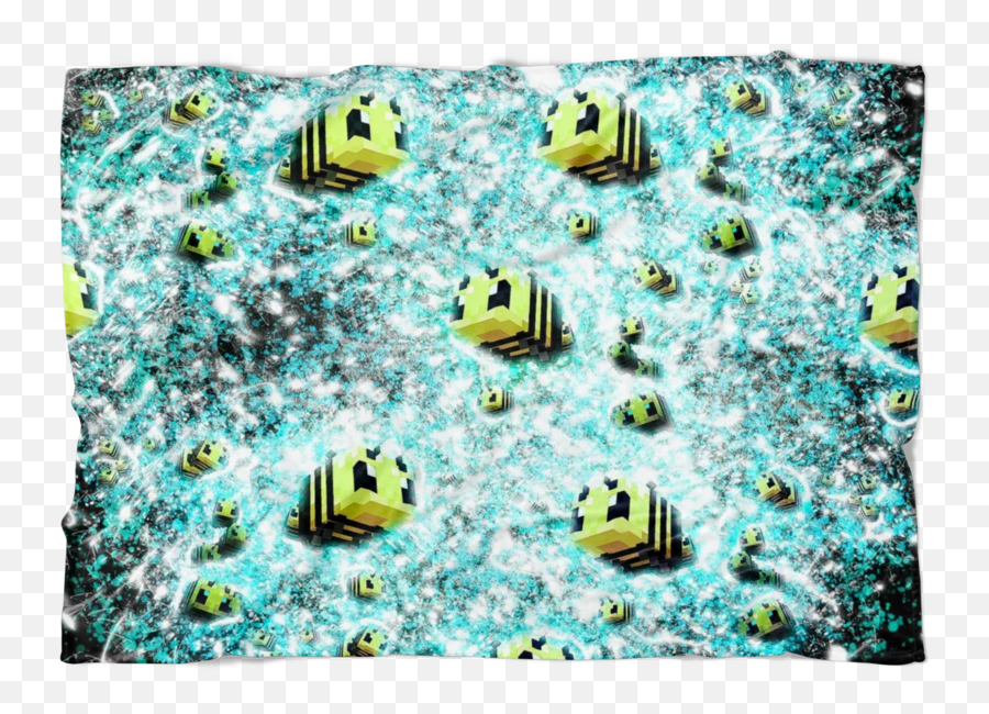 Minecraft Feece Blanket Minecraft Bees Frozen Glory Black Blanket - Bed Sheet Emoji,Bee Emoticon
