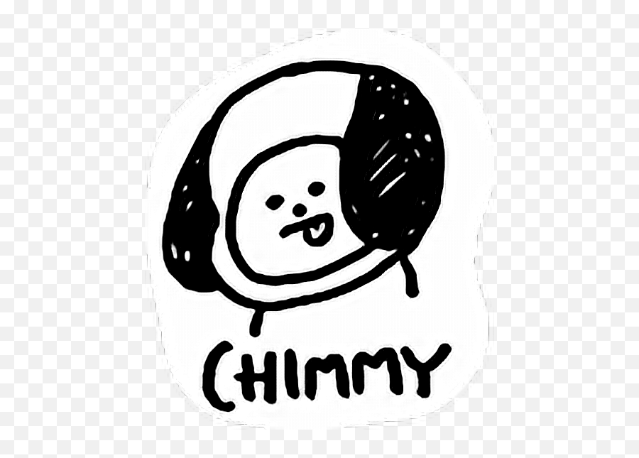 Bt21 Bts Chimmy Bt21chimmy Btschimmy - Chimmy Bt21 Black And White Emoji,Bt21 Emoji