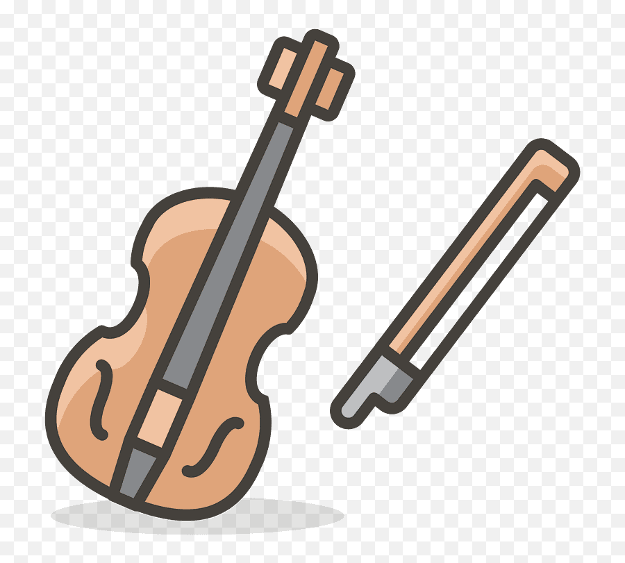 Violin Emoji Clipart - Dibujo Animado De Un Violín,Violin Trumpet Saxophone Emoji