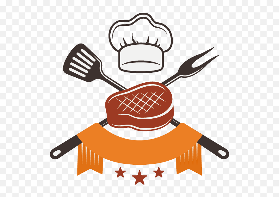 Barbecue Steak Food Clip Art - Chef Hat Vector Png Vector Chef Logo Png Emoji,Steak Emoji