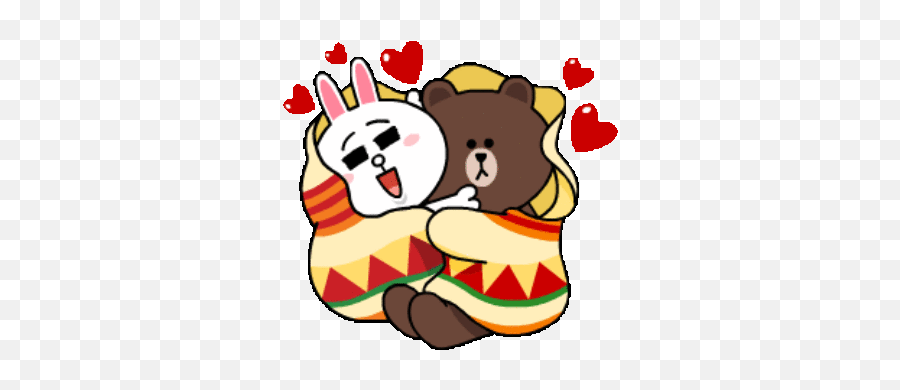 Brown And Cony Winter Romance Stickers For Social Media - Sticker Cony And Brown Gif Emoji,Winter Emoji
