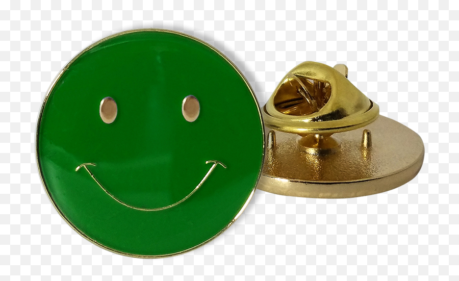 Badge Green Smile - Enamel Happy Emoji,Butterfly Emoticon