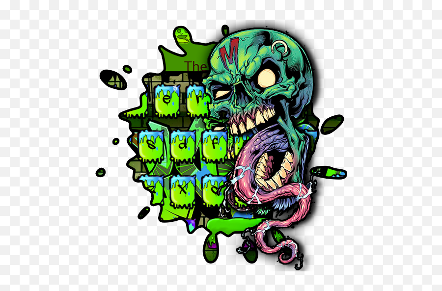 Zombie Skull Graffiti Keyboard Theme 10001004 Apk Download - Creepy Emoji,Zombie Emojis For Android
