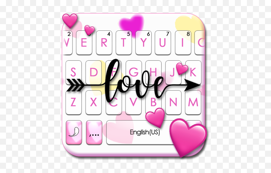Love Hearts Arrow Keyboard Theme Hack - Clip Art Emoji,Broom Emoji Android