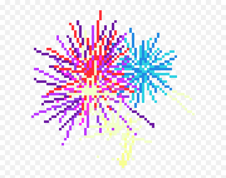 A4 Pixel Size Fireworks Clipart Pack - Fireworks Pixel Art Png Emoji,Fireworks Emoji Animated