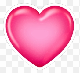 Shiny Pink 3d Heart Sticker - Emoji