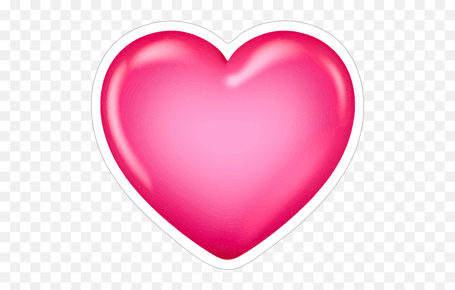 Shiny Pink 3d Heart Sticker - Pink 3d Heart Emoji,Shiny Heart Emoji