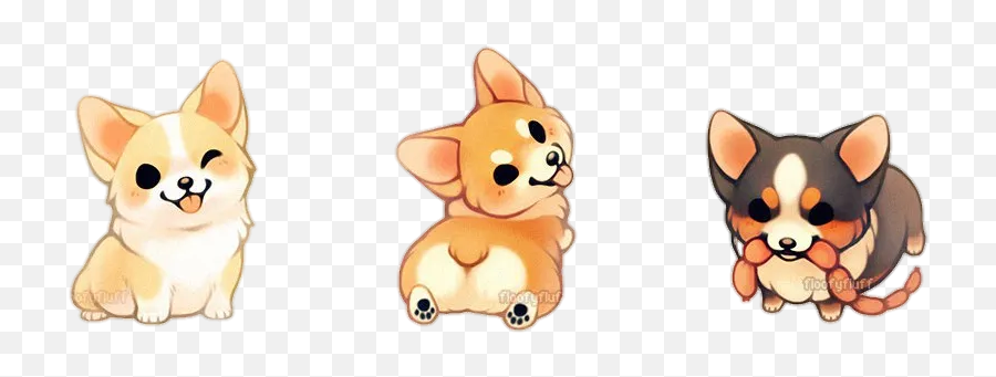 Popular Tumblr Dog Sticker Image - Cute Dog Drawing Corgi Emoji,Shaka Brah Emoji