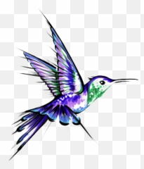 Download Hummingbird Tattoos Transparent Hq Png Image - Hummingbird Tattoo Purple And Blue Emoji,Hummingbird Emoji