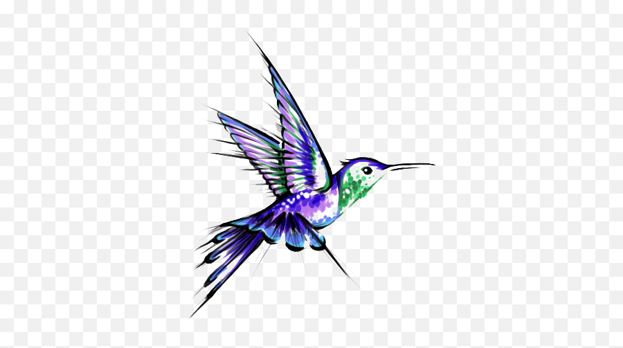 Download Hummingbird Tattoos Transparent Hq Png Image - Hummingbird Tattoo Purple And Blue Emoji,Hummingbird Emoji