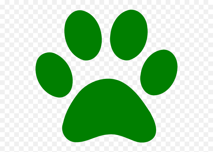 Green Paw Print Clip Art - Paw Print Clip Art Emoji,Paw Print Emoji