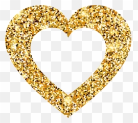 Clipart Gold Heart Outline - Transparent Emoji