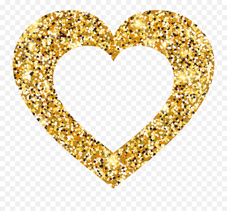 Clipart Gold Heart Outline - Transparent Clipart Gold Heart Emoji,Gold Heart Emoji