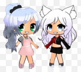 Made These Two Only Out Of Stickers Im Proud Gachal - Created Gacha Life Characters Emoji,Two Girls Emoji