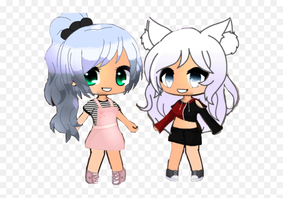 Made These Two Only Out Of Stickers Im Proud Gachal - Created Gacha Life Characters Emoji,Two Girls Emoji