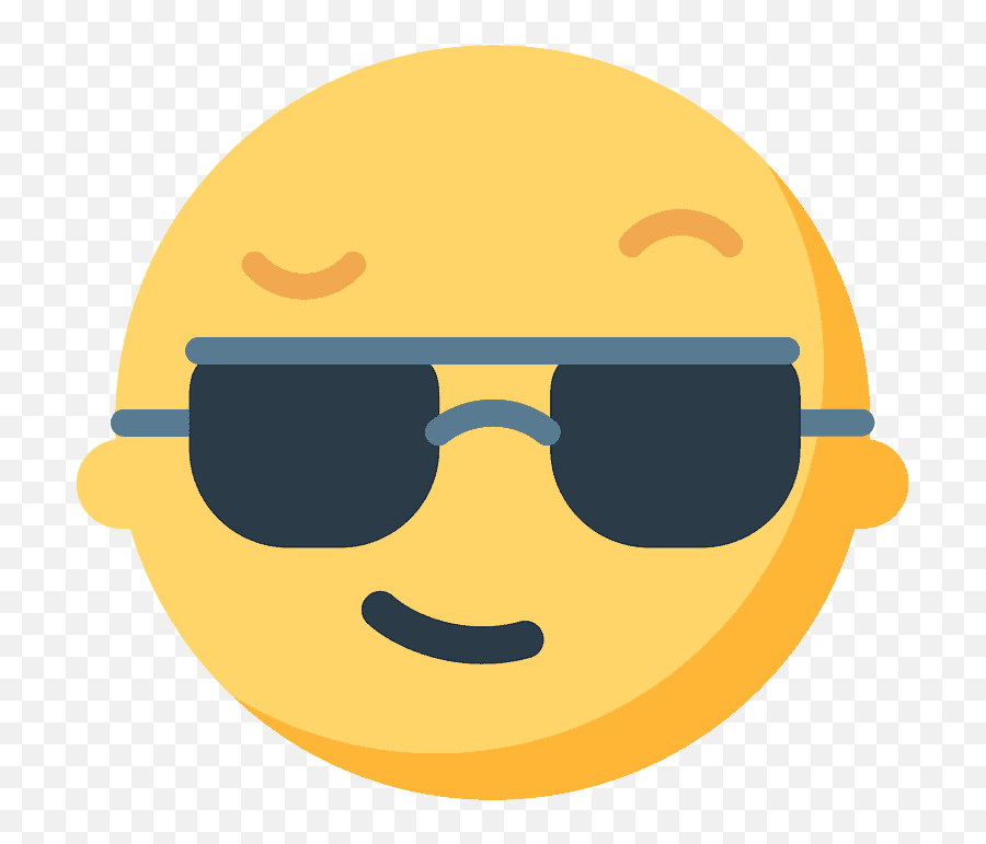 Smiling Face With Sunglasses Emoji - Glasses Face Emoji Png,Wry Smile Emoticon