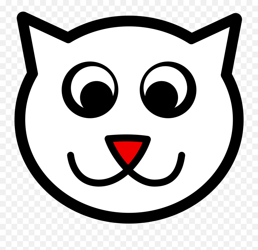 Cute Cat Face Clipart - Cat Face Clipart Black And White Emoji,Cat Faces Emoticons