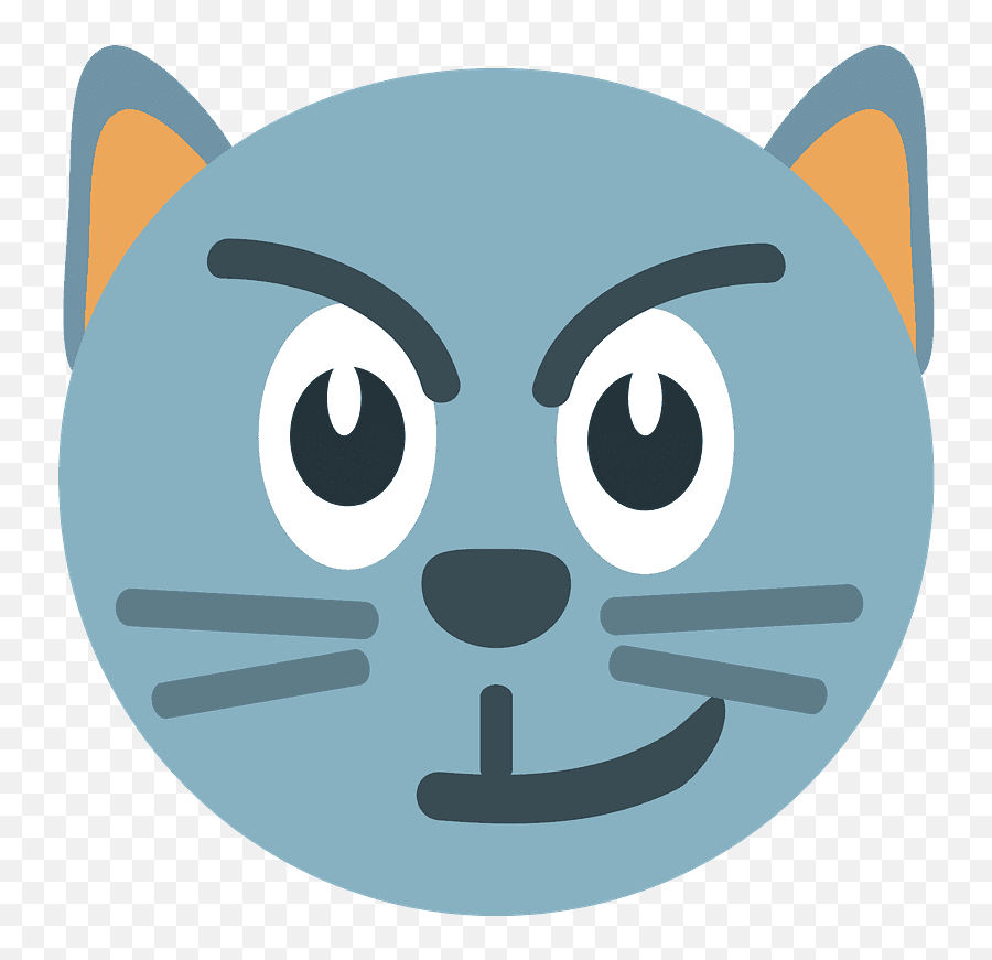 Cat With Wry Smile Emoji Clipart Free Download Transparent - Dot,Cat Face Emoji
