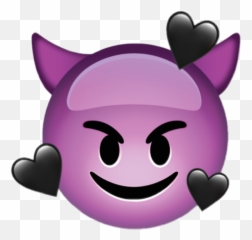 Heart Black Devil Emoji Sticker - Png