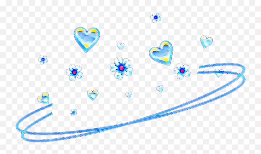 Blue Flowers Flower Red Spiral Sticker - Girly Emoji,Swirl Emoji