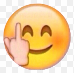 Fuck Fake People Middlefinger Emoji - Middle Finger Smile Emoji,Fake Emojis