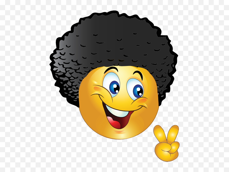 Hair Style Boy Smiley Emoticon Clipart - Afro Clip Art Emoji,Big Emoticons.