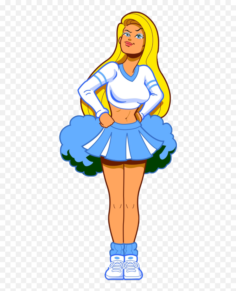 Pompom Girl Beautiful Cheerleader Blue Blonde Stickers - Cheerleader Art Emoji,Cheerleader Emoji