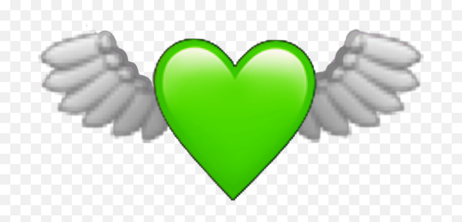 Greenheart Heart Wing Green Angel Emoji Do Not Cop - Baby Angel Emoji Png,Cop Emoji