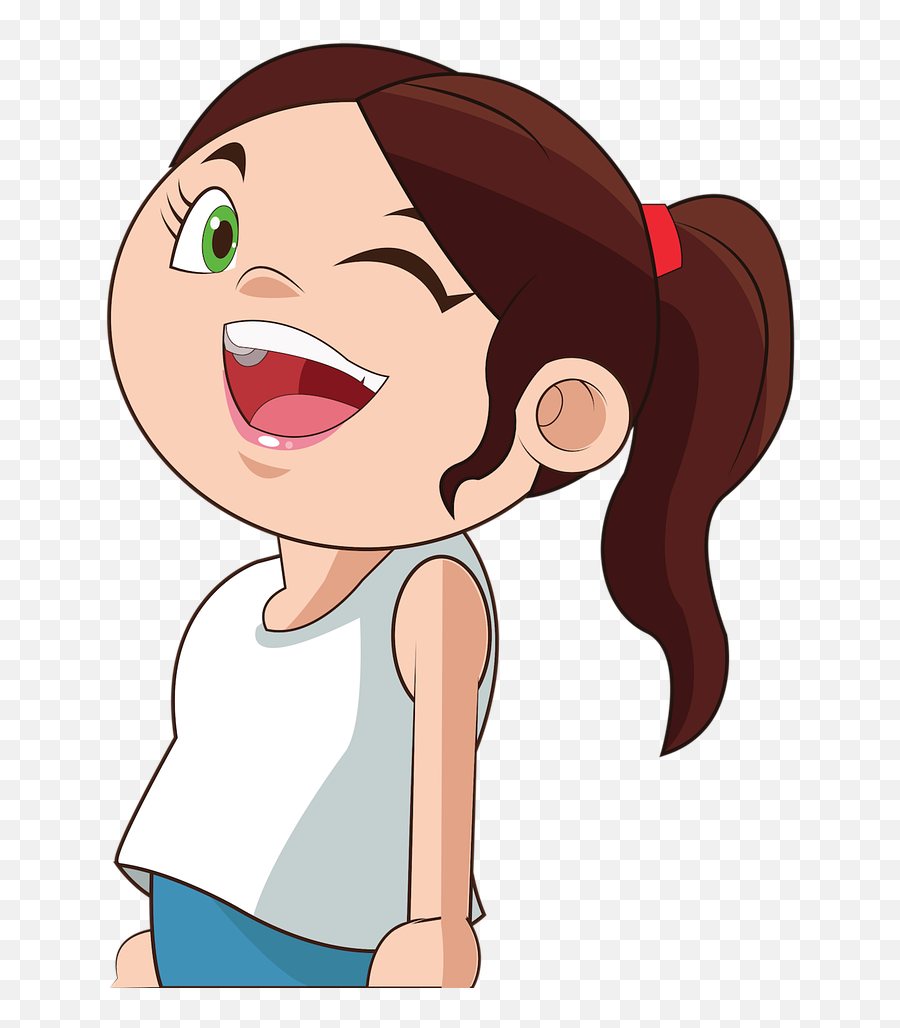 Download Free Photo Of Girl Wink Girl Cute Wink Young - Funny Face Cartoon Girl Emoji,High Five Emoticons